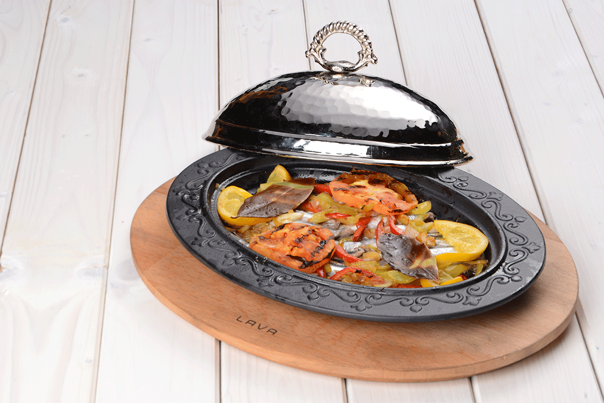 GIZE Pfanne + Deckel + Holzhalter 0.66LT 32x23cm