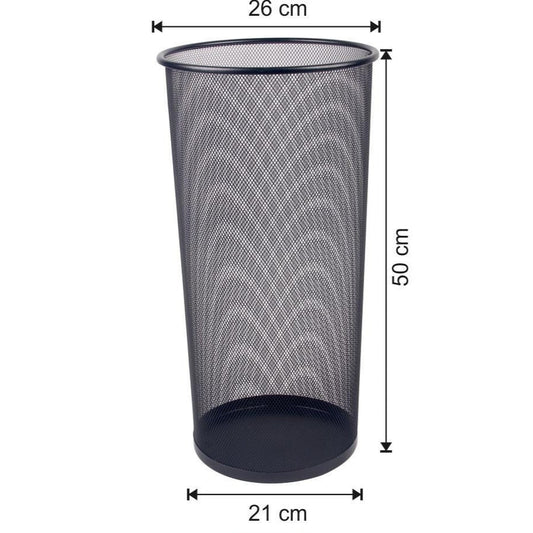 Black/Metallic Mesh Round Bin 50cm