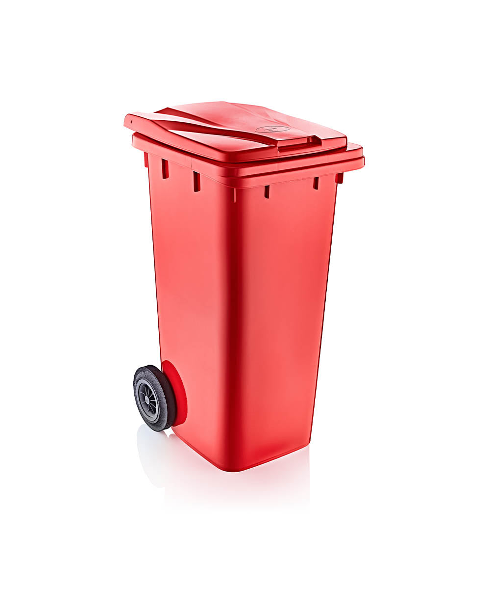 Abfallbehälter ohne Pedal hochwertig rot/blau 120LT