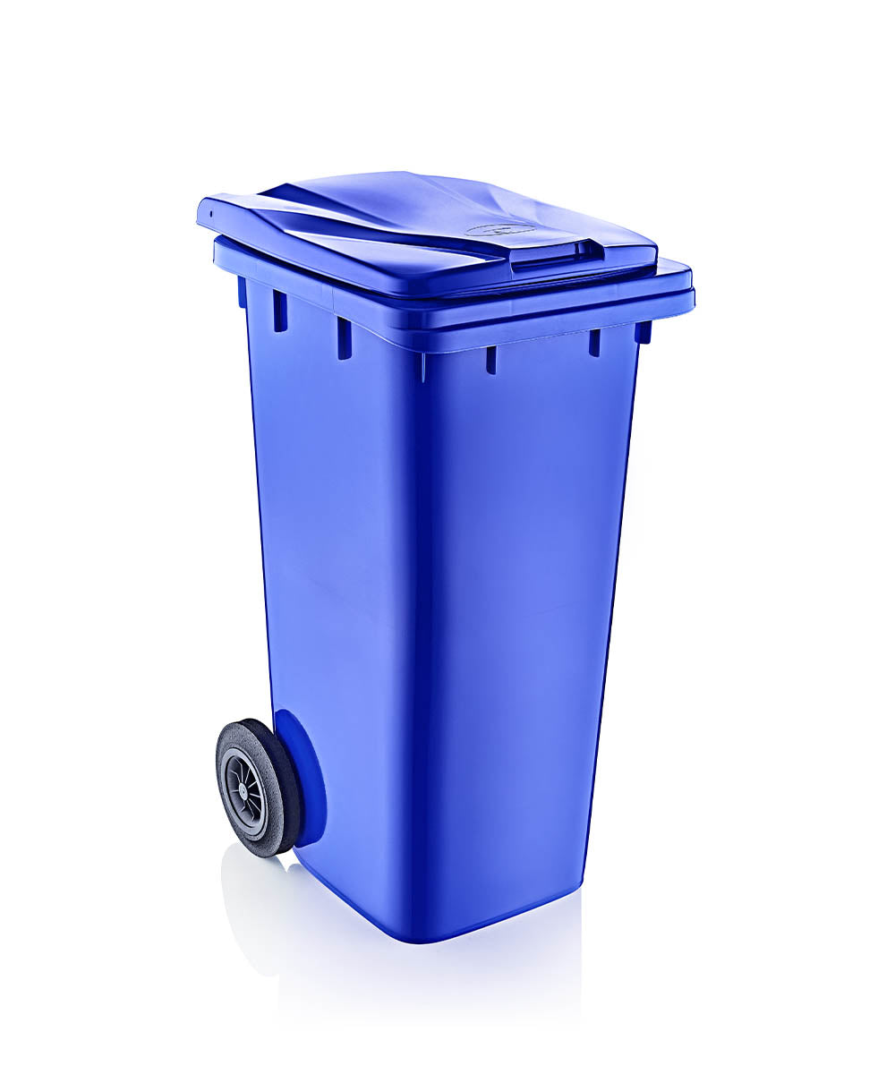 Abfallbehälter ohne Pedal hochwertig rot/blau 120LT