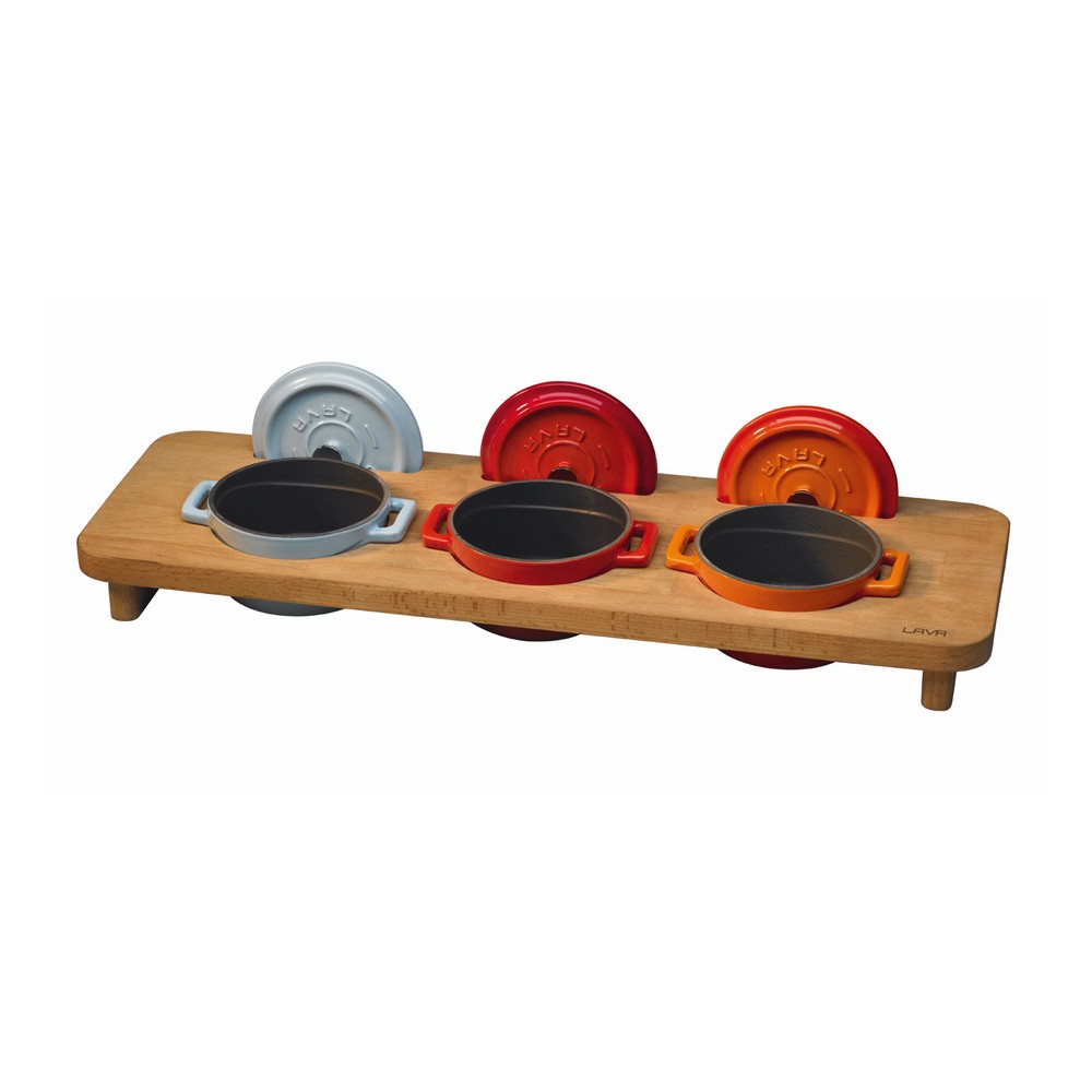 Holzhalter mit 3 Fächern für Mini-Topf 10cm