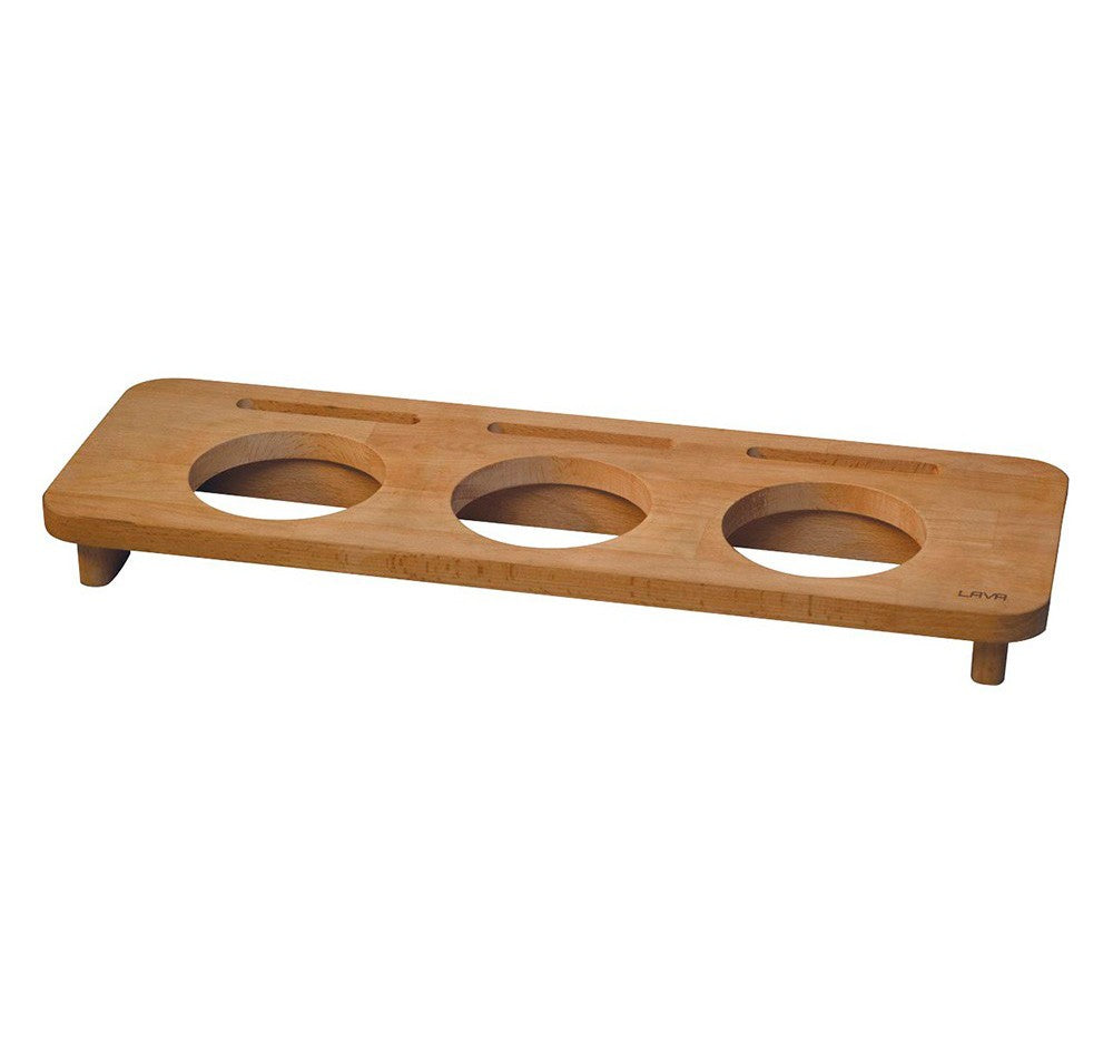 Holzhalter mit 3 Fächern für Mini-Topf 10cm