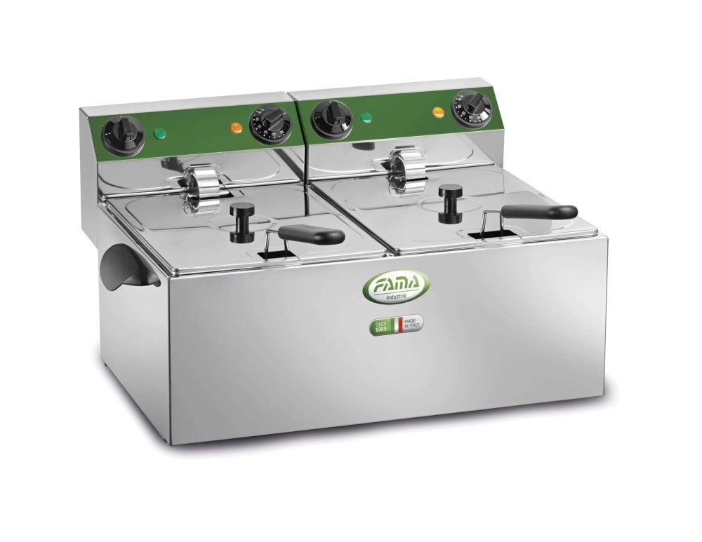 Doppelfritteuse 6+6Lt ohne Wasserhahn 2x3250 watt 230V/50Hz