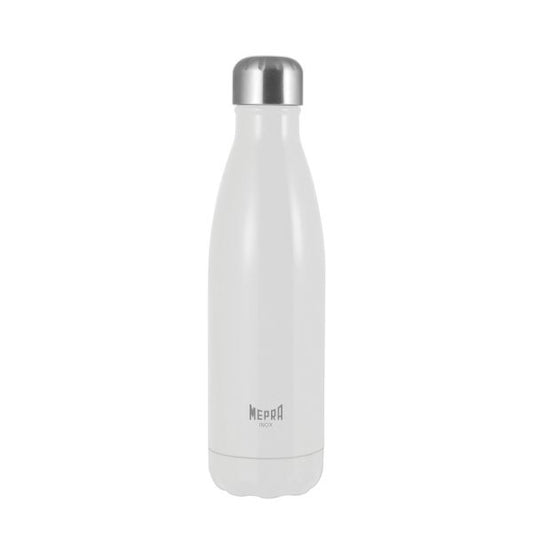 WHITE 0.5LT STAINLESS STEEL THERMAL BOTTLE