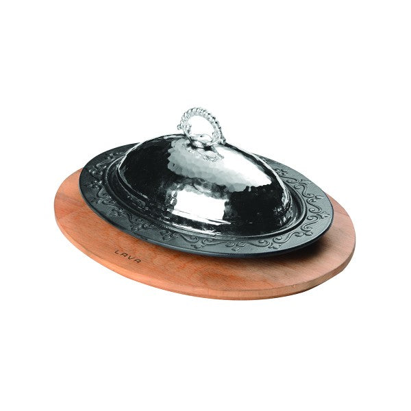 GIZE Pfanne + Deckel + Holzhalter 0.66LT 32x23cm