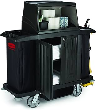 Reinigungswagen mit Deckel x 2 Taschen 1536x554x1510 mm