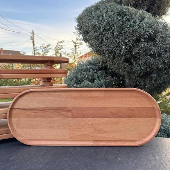 Derrase Holz oval tief 60x22cm