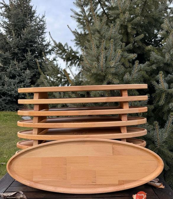 Derrase Holz oval tief 60x20cm