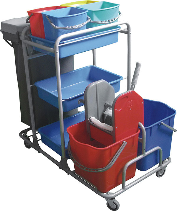 REINIGUNGSWAGEN X 4 EIMER + ABZIEHER + 1 PVC SACK