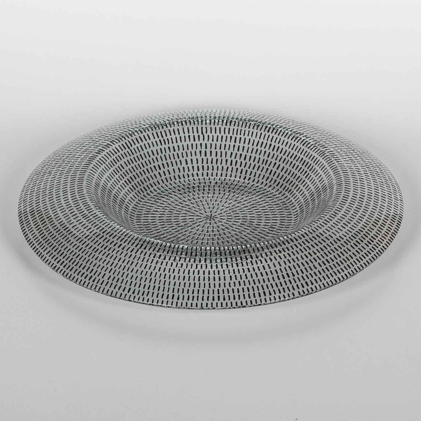 Schwarzer runder Glas-Teller 28 cm