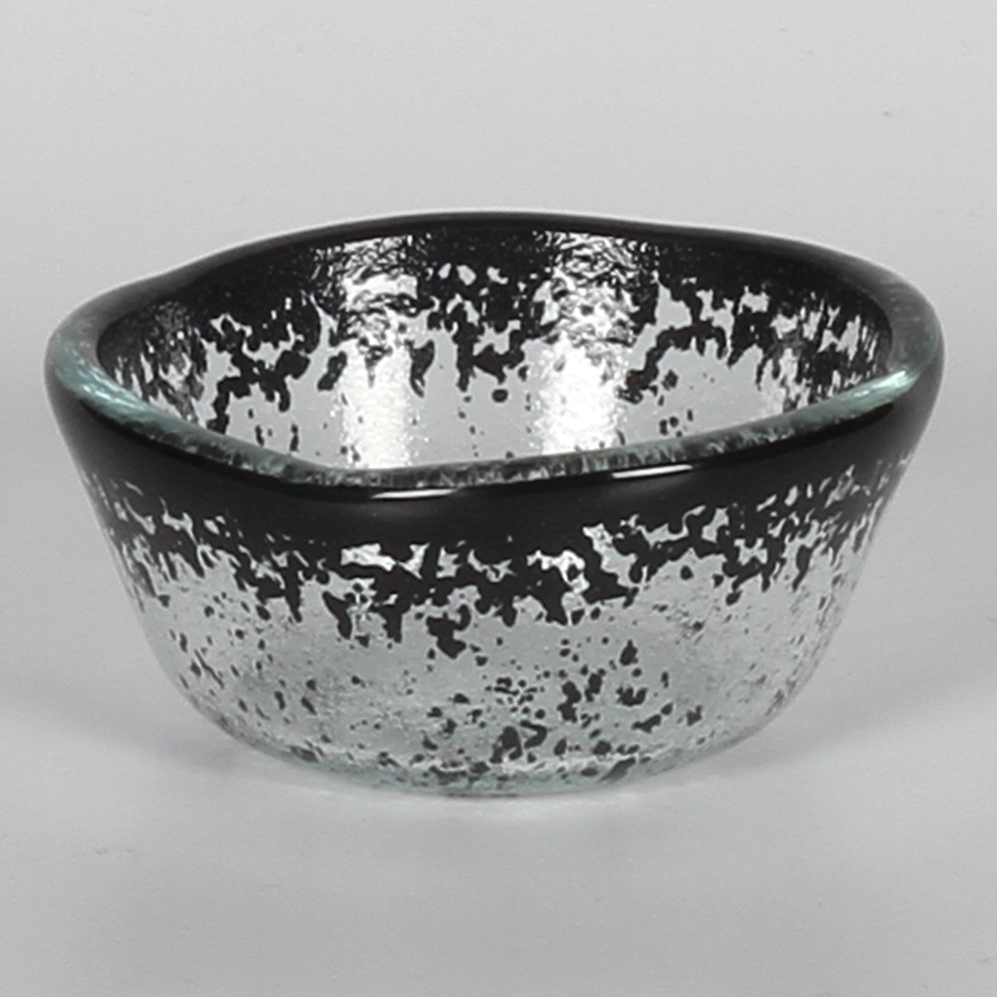 Schwarze runde Glas-Saucenschüssel 7 cm