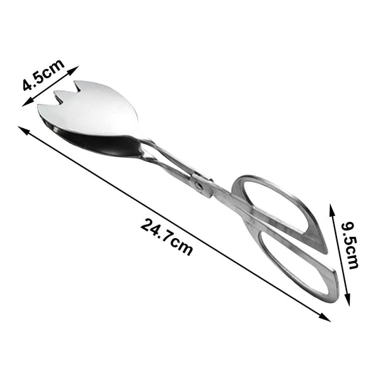 Oval food tongs with stainless steel teeth