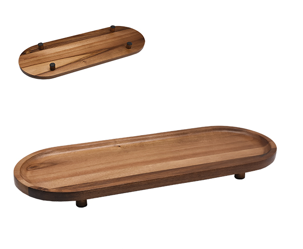 Derrase oval mit Beinen Holz 48x18x4cm