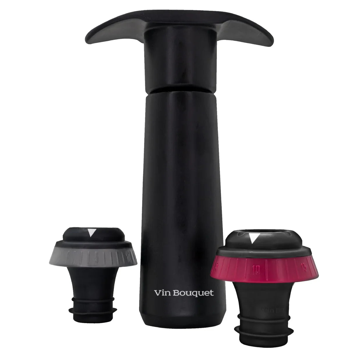 Set Vakuumpumpe Schwarz + 2 universelle Stopfen