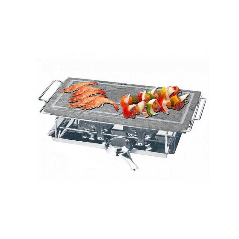 Grillstein + Edelstahl Halter