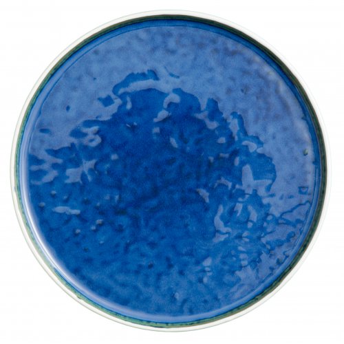 Flacher Teller 27.5cm Blau + Weiß   PORCELANI