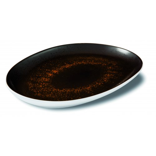 Ovaler Unterteller 30x26cm Kaffee PORZELLAN