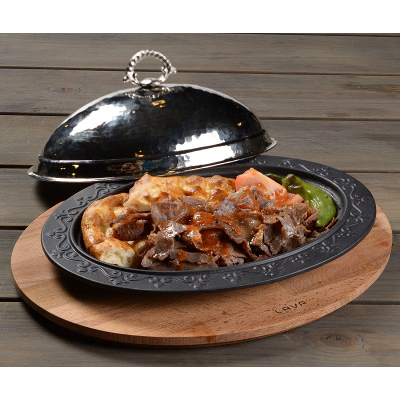 GIZE Pfanne + Deckel + Holzhalter 0.66LT 32x23cm