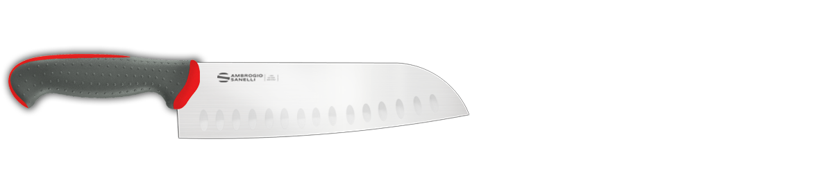 Rote Santoku-Messer 18 cm