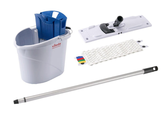 Bucket, squeegee, frame, rag and handle