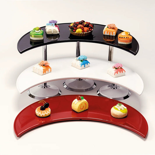 Ekspozitor me 3 kate melamine ngjyre e zez 59 X 80 X H: 21cm