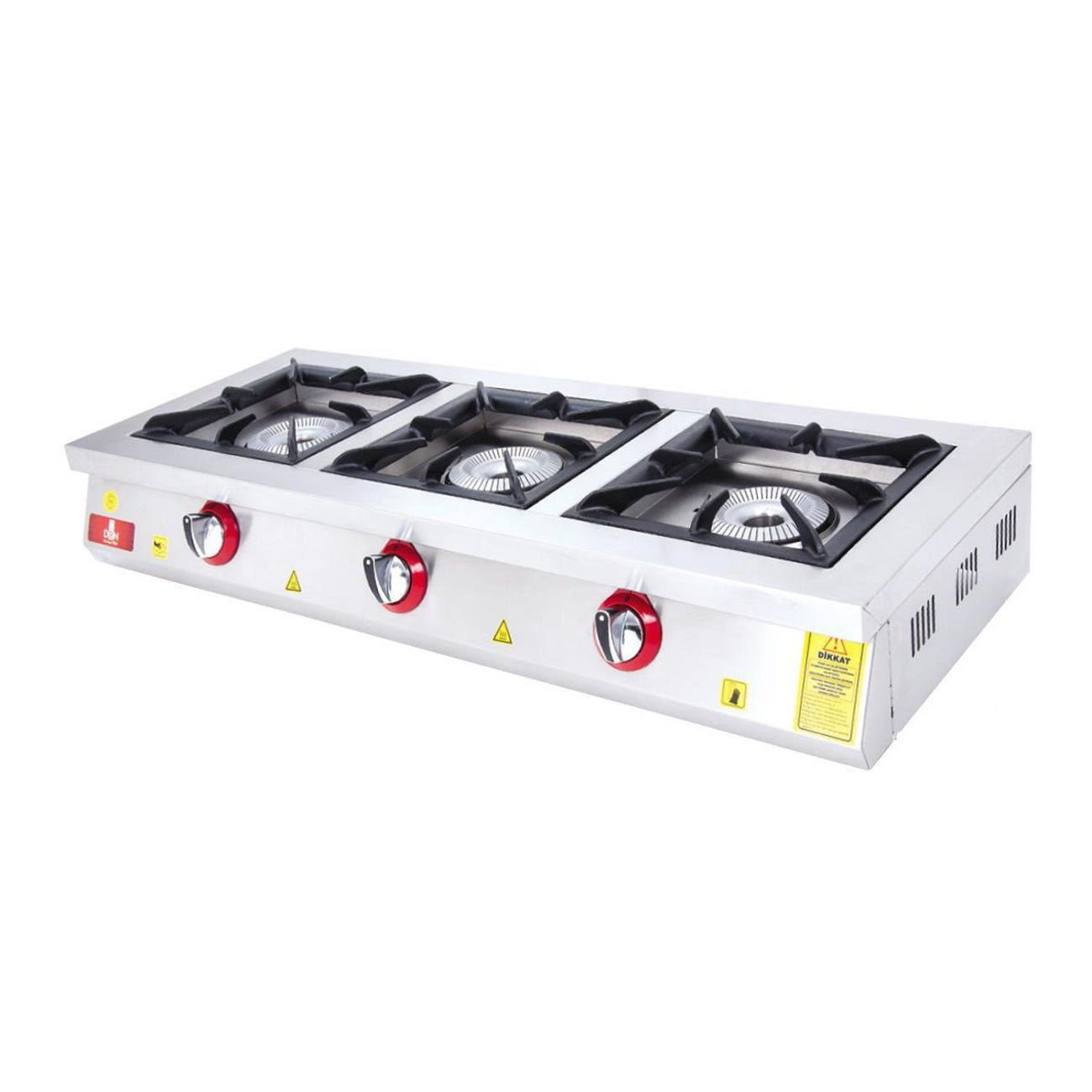 Piano Cottura a Gas x3 Fuochi 120x45cm 15624kcal 1.429kg/h DRNLOS-3-LPG