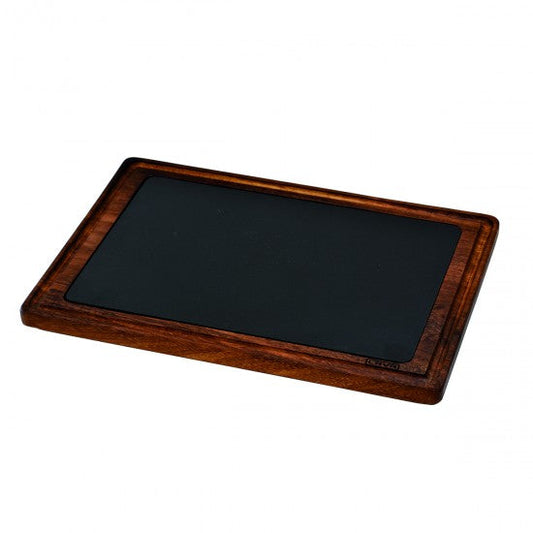 Rectangular cast iron pan + Wood 25x35cm