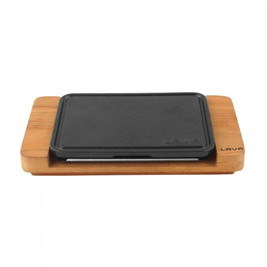 Rectangular plate + wooden holder 22x16cm