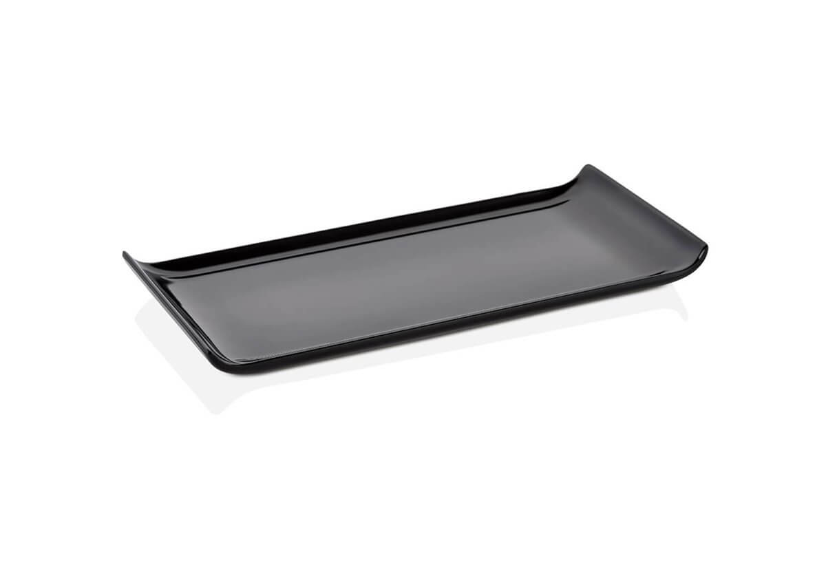 Schwarze Melamin Platte 34x20 cm