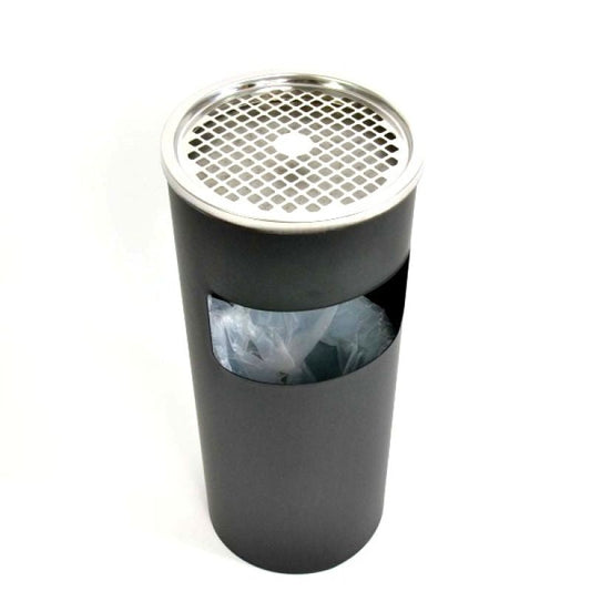 Black cigarette bin
