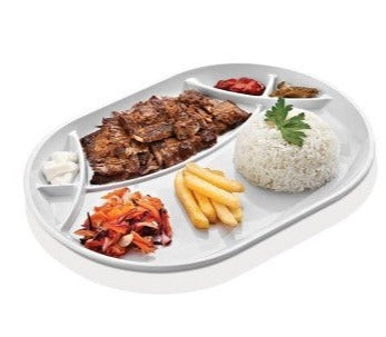 Tabaka ovale me 6 ndarje