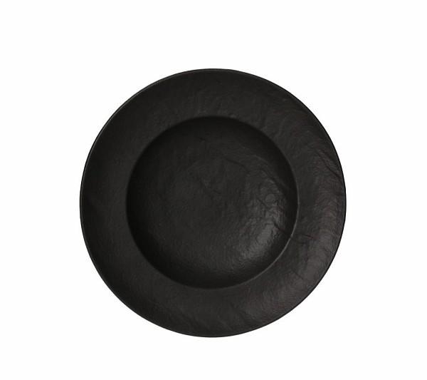 Pastateller Vulcania schwarz PORZELLAN