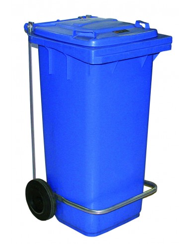 Abfallbehälter mit Pedal blau/grün/gelb 120LT